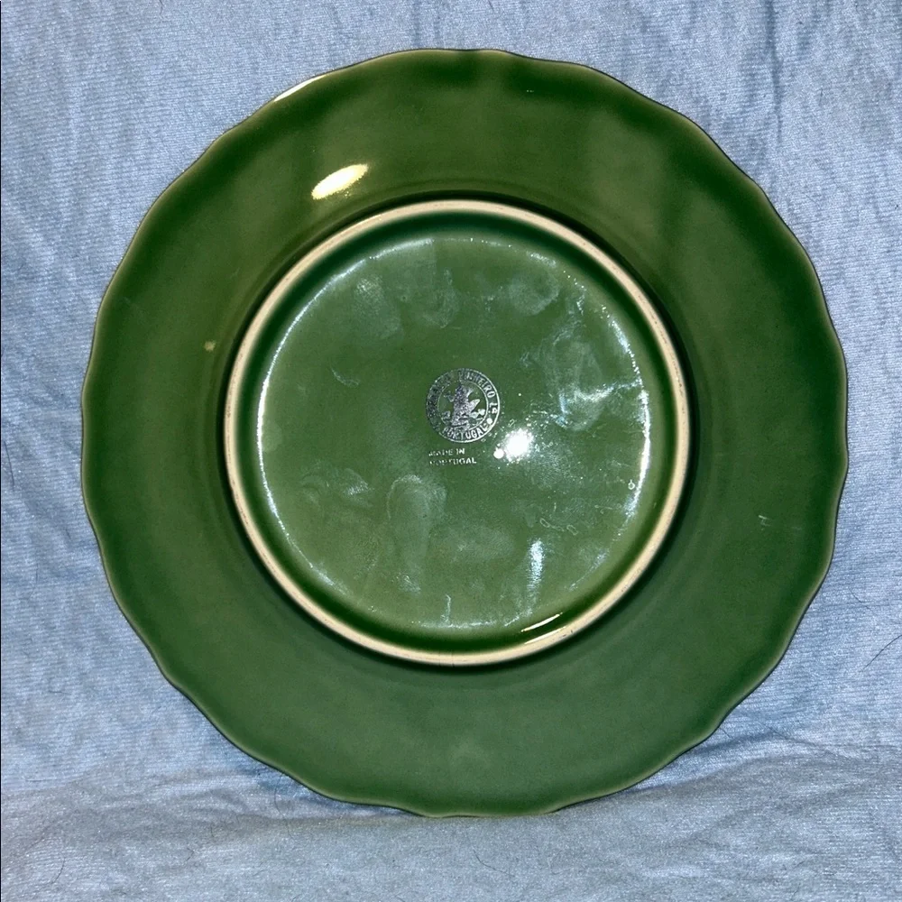 Bordallo Pinherio Portugal Rooster and Corn Embossed Plate 8 1/4’ Ceramic Plate